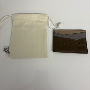 Loewe Brown and Gray Leather Card Holder